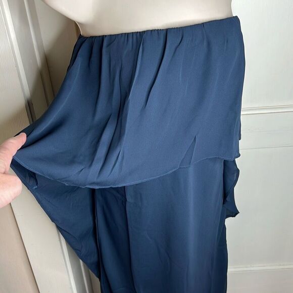 Krisa Strapless Ruffle Layer Strapless Dress Cape Dusk Blue NWT Size Large - Picture 2 of 5